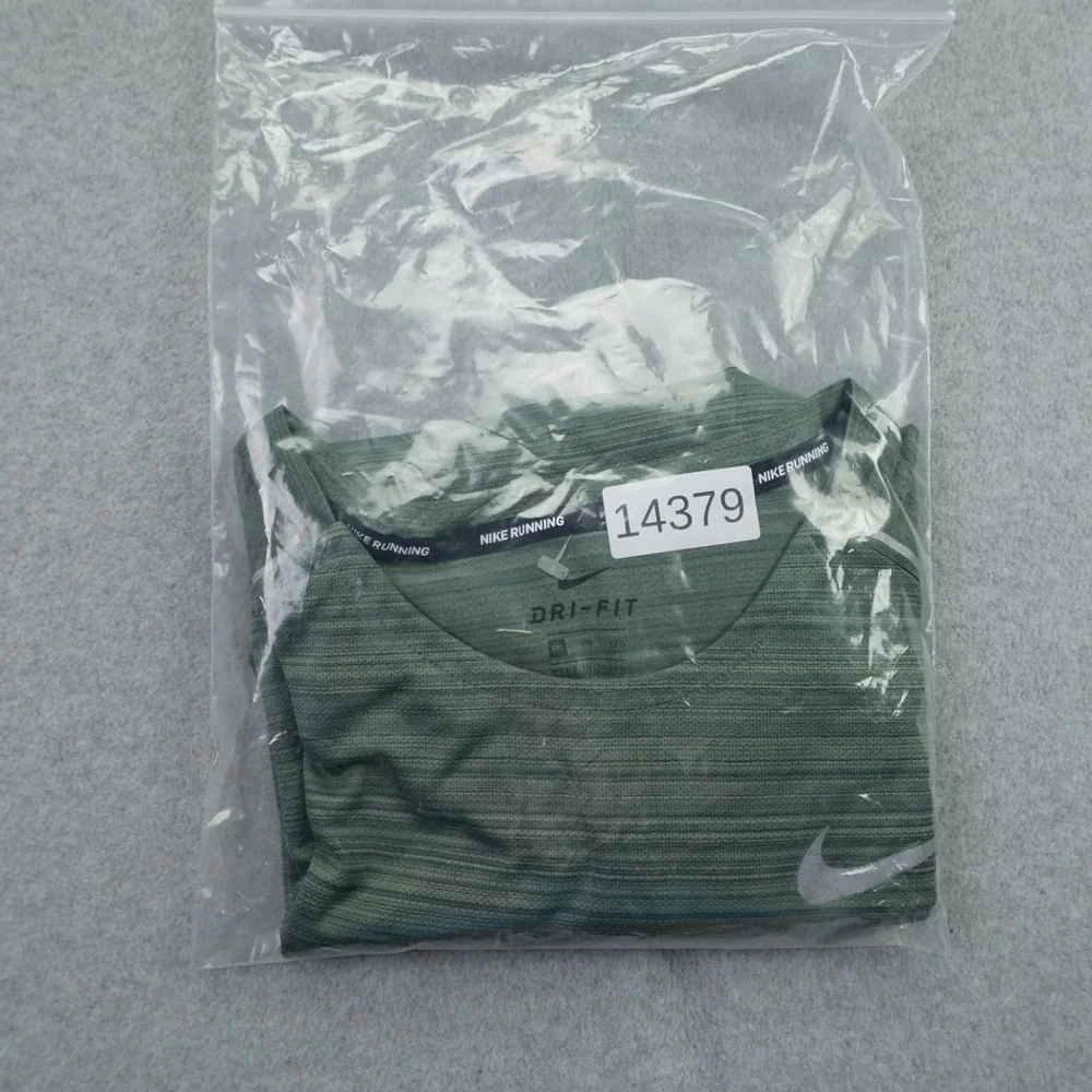 Nike T Shirt Mens 2XL Green Dri-Fit Miler Running Short Sleeve